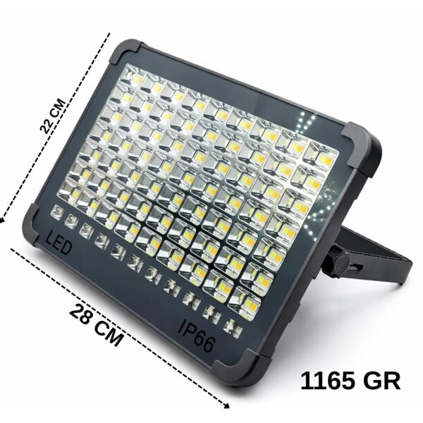 Solar LED Projektör - 5 Farklı Aydınlatma Modu, IP66 Su Geçirmez, Type-C Şarjlı Kamp ve Bahçe Lambası