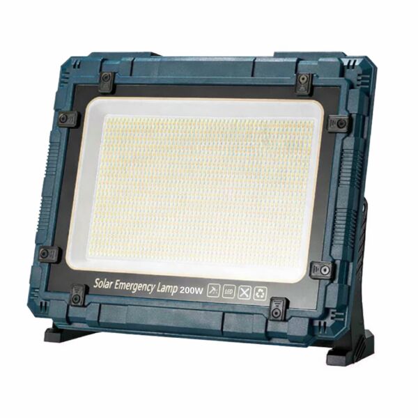 200W Güneş Enerjili Solar Led Projektör - Kademesiz Parlaklık Ayarlı Şarjlı Kamp Lambası ve Powerbank