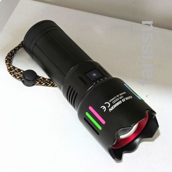 OR-522D Şarj Edilebilir Çok Fonksiyonlu El Feneri - Yüksek Kapasiteli 9000 mAh Batarya, 4 Farklı Mod