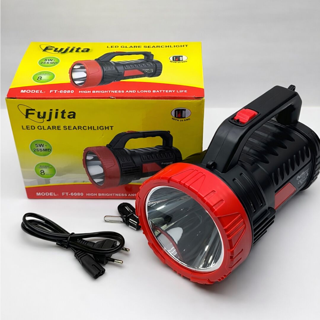 FT-6080 Profesyonel Şarjlı LED Projektör ve Yan Işıldak (5W + 26 SMD)