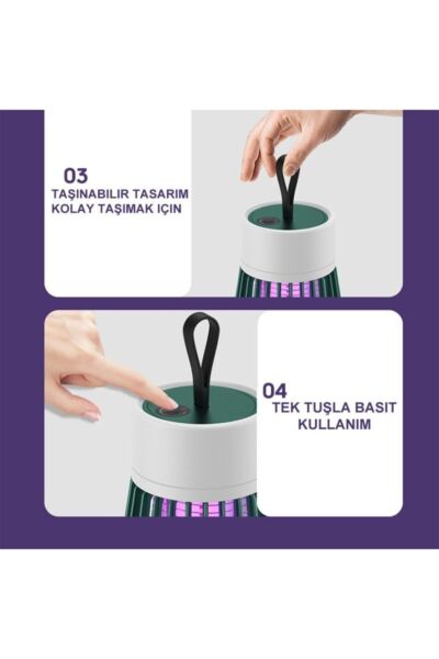 Taşınabilir Elektrik Çarpması Mor Işıklı  Sivrisinek Lamba