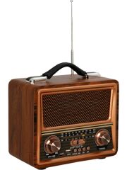 CM-821BT Büyükboy Dekoratif Nostaljik Radyo, Usb+Tf Card Okuyuculu, Telefon Tutucuklu, Müzik Çalar