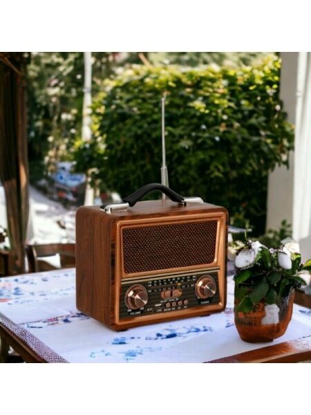 CM-821BT Büyükboy Dekoratif Nostaljik Radyo, Usb+Tf Card Okuyuculu, Telefon Tutucuklu, Müzik Çalar