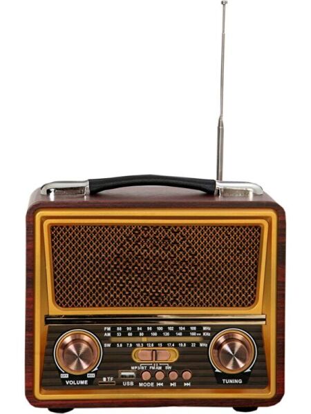 CM-821BT Büyükboy Dekoratif Nostaljik Radyo, Usb+Tf Card Okuyuculu, Telefon Tutucuklu, Müzik Çalar