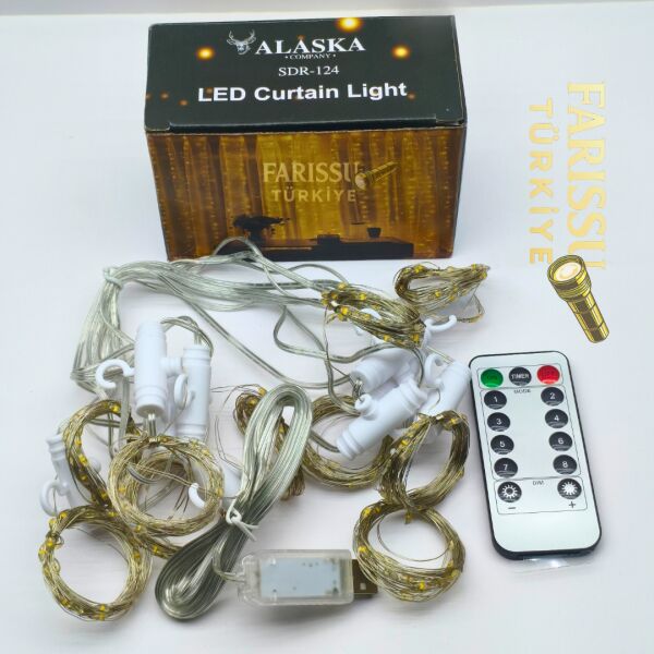 3x3 Metre 305 LED'li 8 Fonksiyonlu Kumandalı Gökkuşağı Perde LED Işık