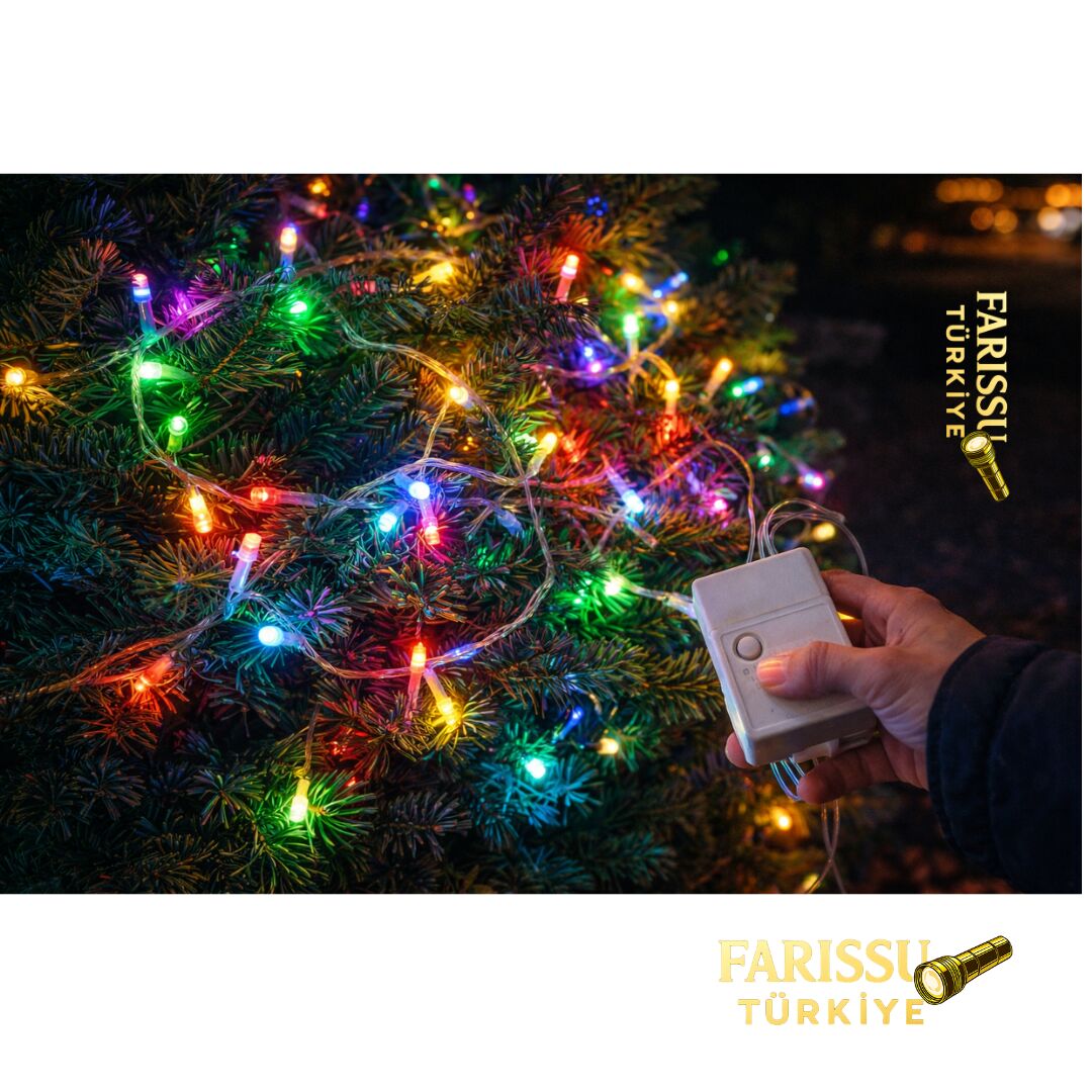 10 Metre 100 LED Çok Fonksiyonlu Yılbaşı Ağacı ve Dekorasyon Işığı