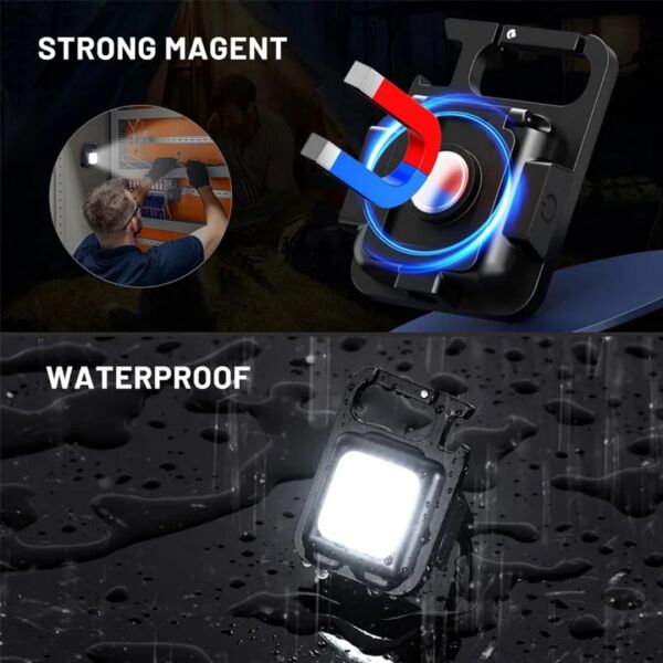 Çok Fonksiyonlu 500 Lümen Şarj Edilebilir COB LED Anahtarlık El Feneri