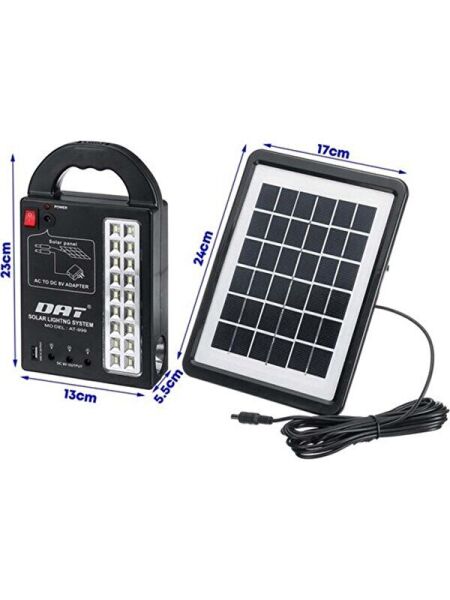 Solar Güneş Enerjili Aydınlatma Sistemi 3 Ampül Şarjlı Telefon Şarj Kablolu Işıldak