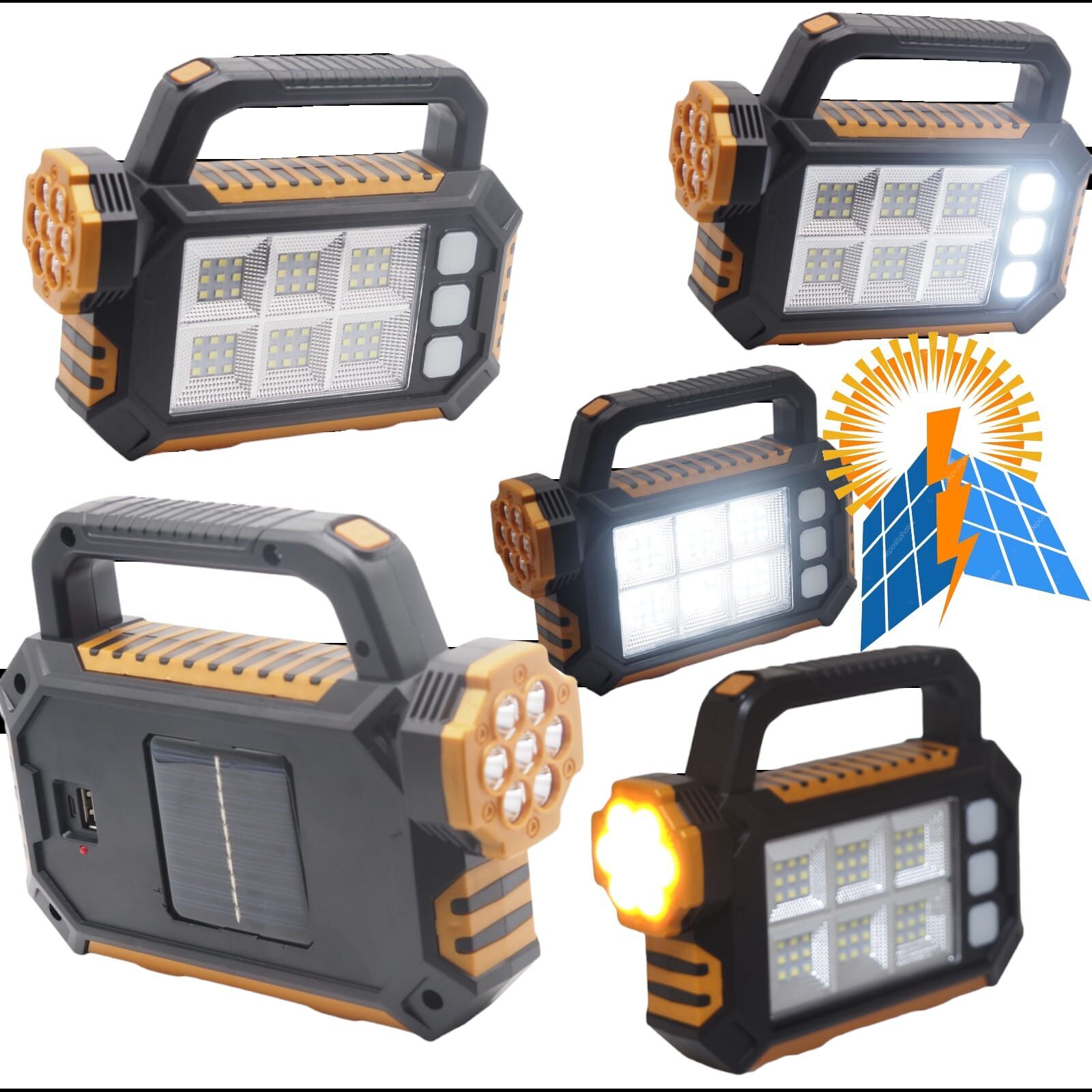 Gold Silver Gs 490 15w Güneş Enerjili Çok Fonksiyonlu Fener