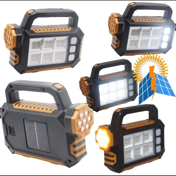 Gold Silver Gs 490 15w Güneş Enerjili Çok Fonksiyonlu Fener