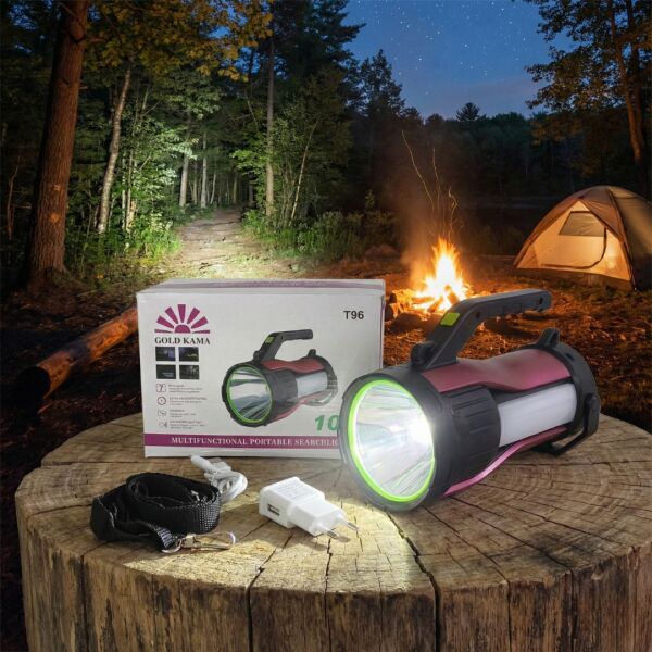 Gold Kama T96 7 Modlu Güneş Enerjili Çok Fonksiyonlu El Feneri Mini Fener Dahil