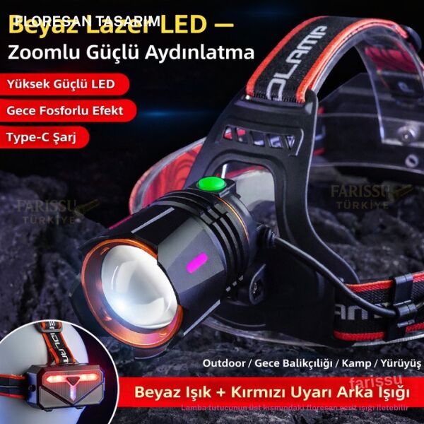 Gold Orion OR-810 25W Şarjlı Kafa Feneri | 1800 Lümen | 1 KM Aydınlatma | 4 Adet Yedek 18650 Pil