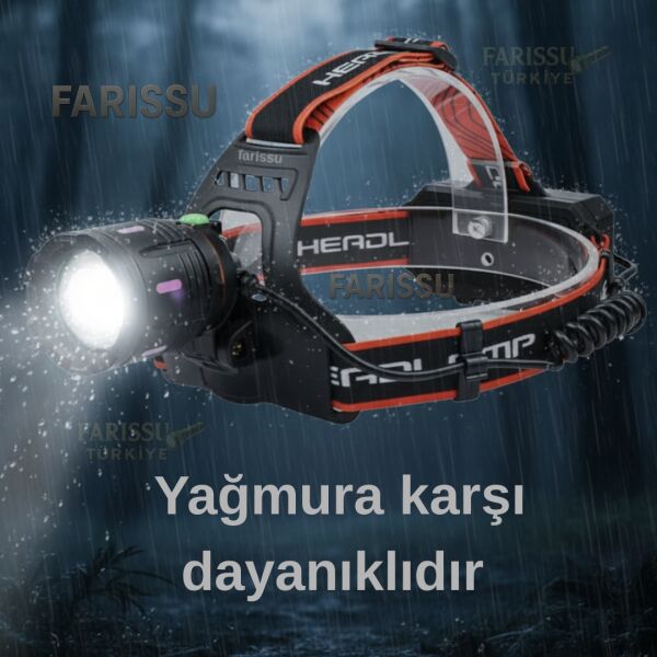 Gold Orion OR-810 25W Şarjlı Kafa Feneri | 1800 Lümen | 1 KM Aydınlatma | 4 Adet Yedek 18650 Pil