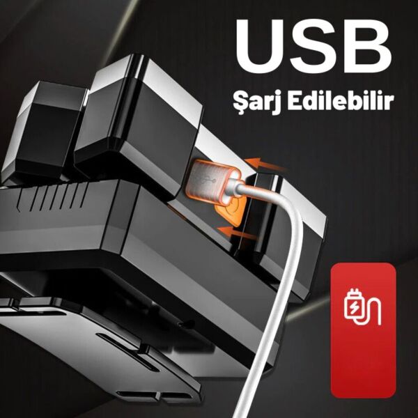 DailyLink 5LED Dahili Pil USB Şarj Edilebilir Kafa Feneri Lambası