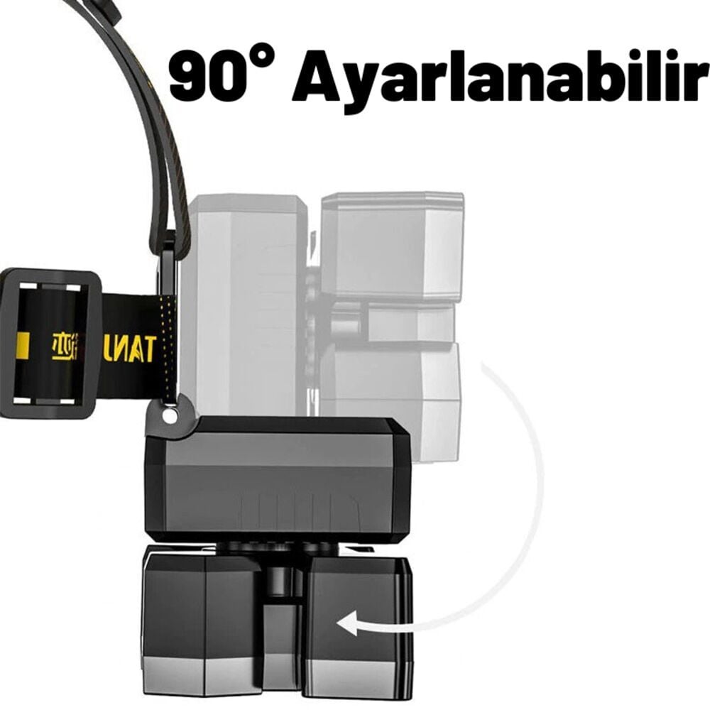 DailyLink 5LED Dahili Pil USB Şarj Edilebilir Kafa Feneri Lambası