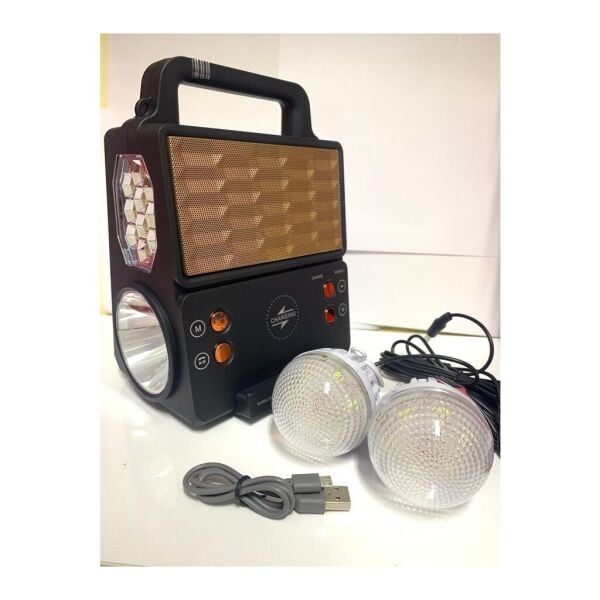 Everton Rt-913 Şarjlı Fm/usb/bt Güneş Enerjili 2 Ampullü Solar Set (KABLOSUZ TELEFON ŞARJ) Özelikli