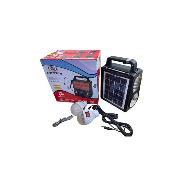 Everton Rt-913 Şarjlı Fm/usb/bt Güneş Enerjili 2 Ampullü Solar Set (KABLOSUZ TELEFON ŞARJ) Özelikli