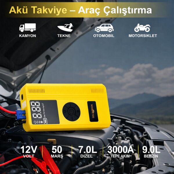 OR10689 3000A Akü Takviye Cihazı, 150 PSI Hava Kompresörü ve Taşınabilir Powerbank