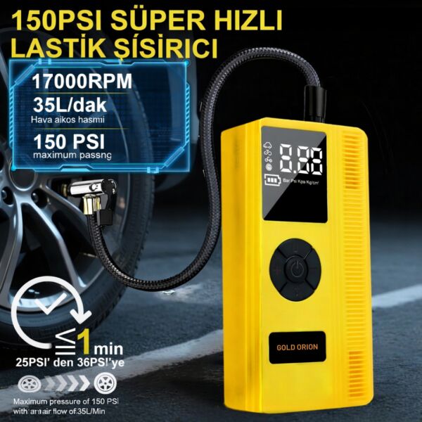 OR10689 3000A Akü Takviye Cihazı, 150 PSI Hava Kompresörü ve Taşınabilir Powerbank