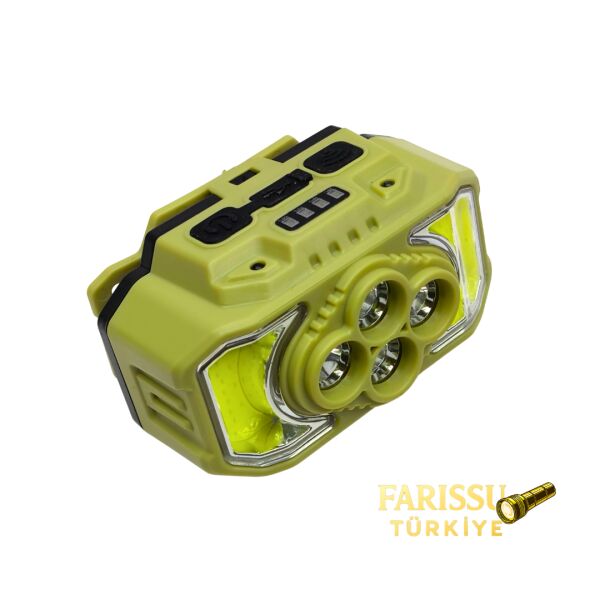 RT-815S Şarj Edilebilir Sensörlü LED Kafa Lambası - 6 Modlu, 18650 Bataryalı