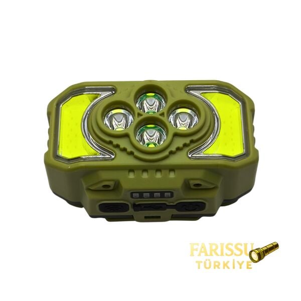 RT-815S Şarj Edilebilir Sensörlü LED Kafa Lambası - 6 Modlu, 18650 Bataryalı