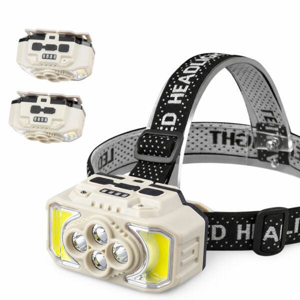 Sensörlü Kafa Lambası | 6 Işık Modlu (4 Beyaz+2 Kırmızı) | 18650 Bataryalı & Ultra Hafif 104gr