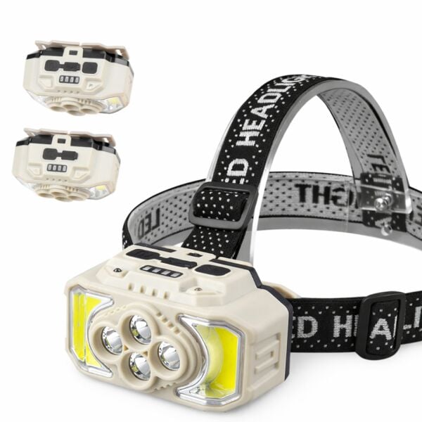 Sensörlü Kafa Lambası | 6 Işık Modlu (4 Beyaz+2 Kırmızı) | 18650 Bataryalı & Ultra Hafif 104gr