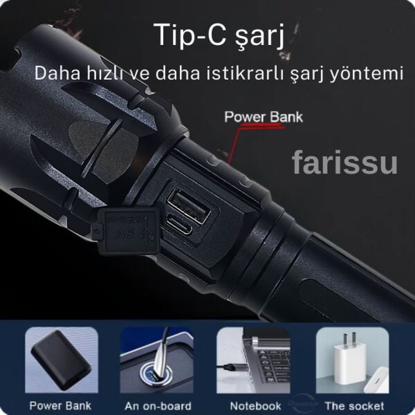 SMALL SUN 50W 5000 Lümen 26800 Model 8800 mah pil 1,5 ile 2 Km Menzilli 10 saat çalışma süresi