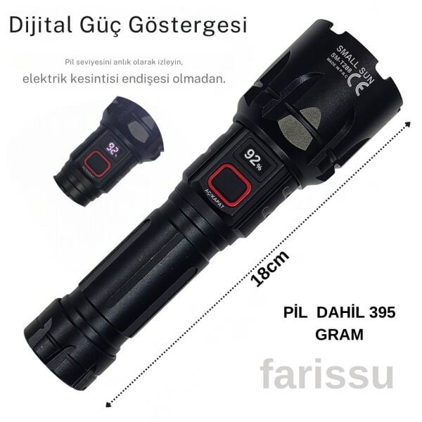 SMALL SUN 50W 5000 Lümen 26800 Model 8800 mah pil 1,5 ile 2 Km Menzilli 10 saat çalışma süresi