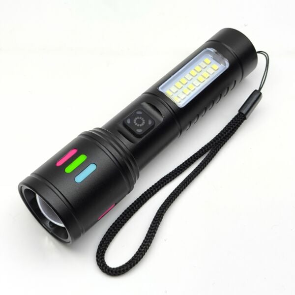 15W 1500 Lümen Ultra Parlak Type-C Şarjlı El Feneri - 6 Modlu Profesyonel Set