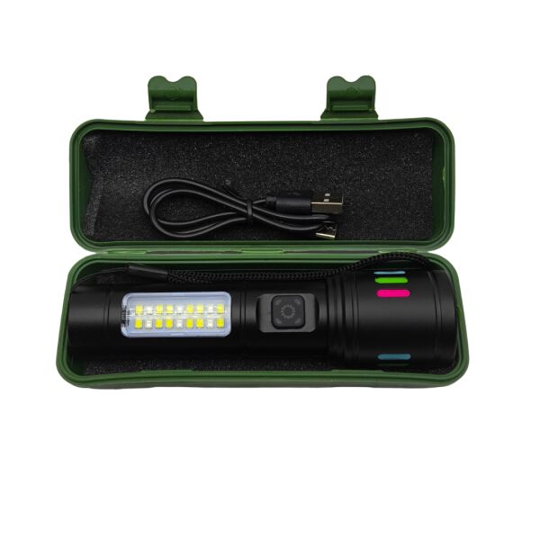 15W 1500 Lümen Ultra Parlak Type-C Şarjlı El Feneri - 6 Modlu Profesyonel Set