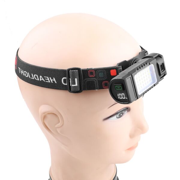 3’ü 1 Arada Şarjlı LED Kafa ve Tamir Lambası - Manyetik Tabanlı, 360° Döner Başlıklı ve Dijital Göstergeli