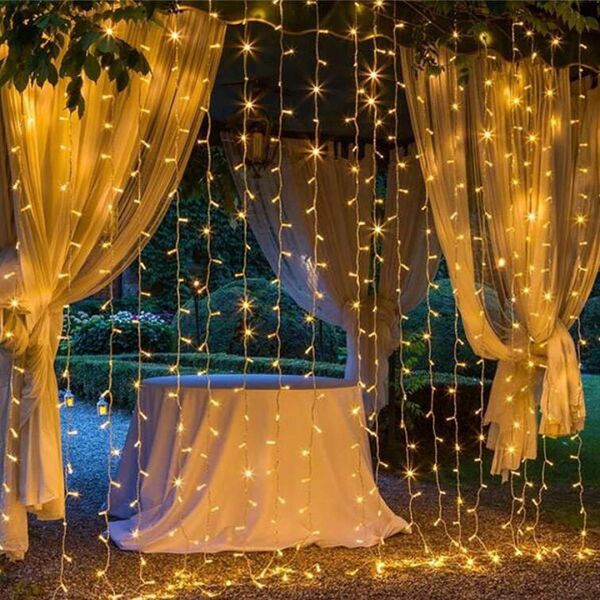 4 Metre 10 Sarkıt Perde Led Işık - 3 Metre Boy 250 LED - Gün Işığı Dekoratif Animasyonlu Perde Aydınlatma