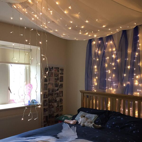 4 Metre 10 Sarkıt Perde Led Işık - 3 Metre Boy 250 LED - Gün Işığı Dekoratif Animasyonlu Perde Aydınlatma