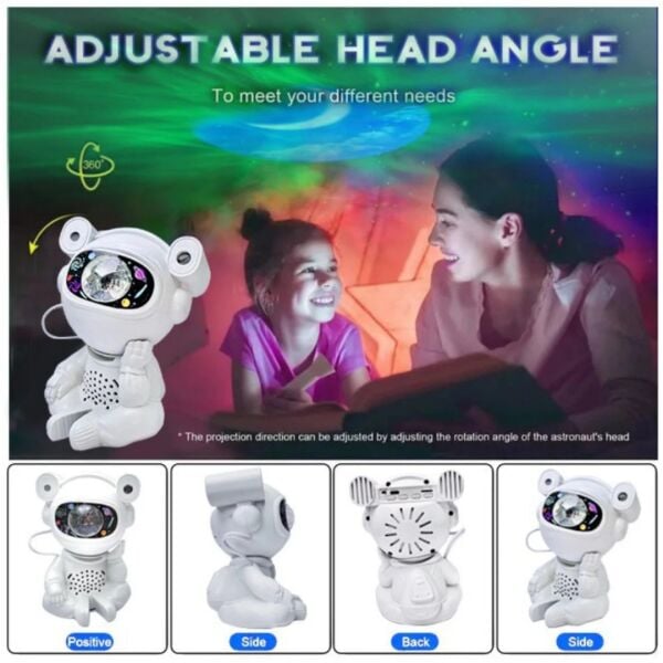Astronot Yıldız Projeksiyon Gece Lambası - Bluetooth Hoparlörlü & Uzaktan Kumandalı Gökyüzü Projektörü