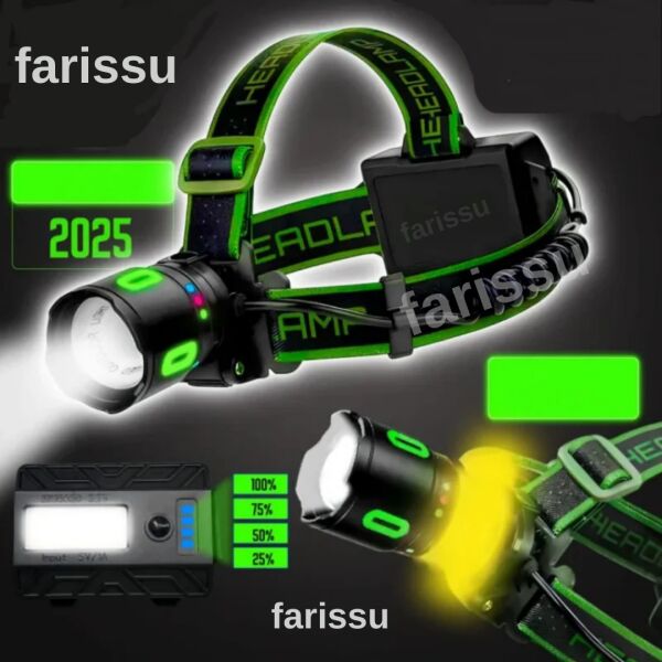 Gold Silver GS-15550 Profesyonel Kafa Lambası - 40W 4000 Lümen - 1.5 KM Menzil - 9600 mAh Güçlü Batarya