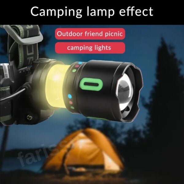 Gold Silver GS-15550 Profesyonel Kafa Lambası - 40W 4000 Lümen - 1.5 KM Menzil - 9600 mAh Güçlü Batarya