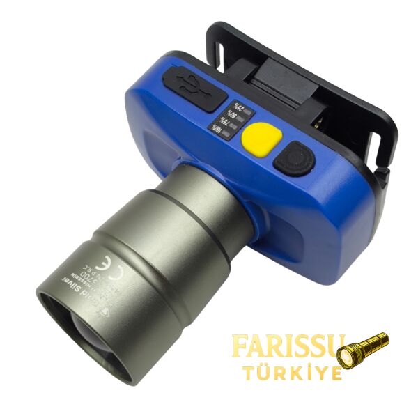 Gold Silver GS-15700 20W 2000 Lümen Zoomlu Şarj Edilebilir Kafa Lambası - Sarı & Beyaz Işık