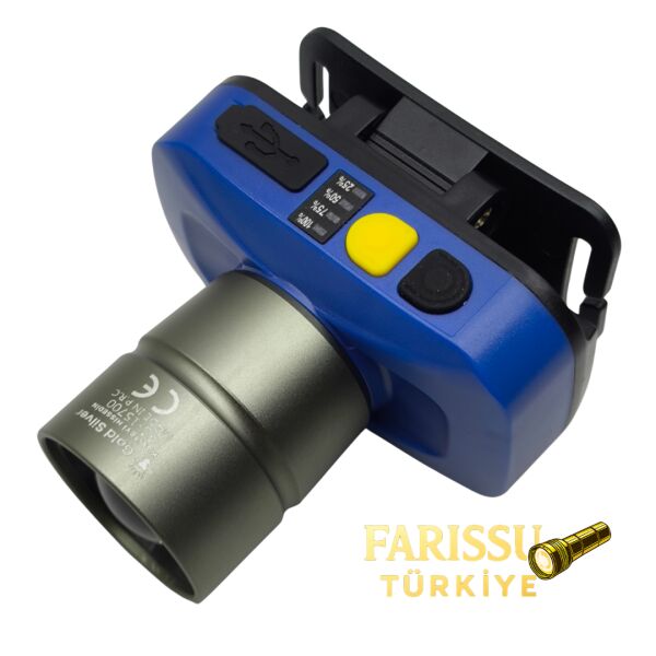 Gold Silver GS-15700 20W 2000 Lümen Zoomlu Şarj Edilebilir Kafa Lambası - Sarı & Beyaz Işık