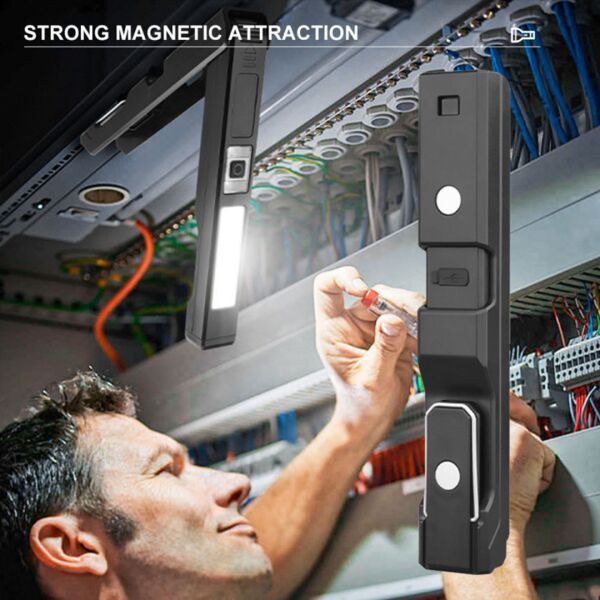 Gold Silver GS-2070 30W Şarjlı Mıknatıslı Katlanabilir LED Çalışma Lambası - Oto Tamir ve Kamp Feneri