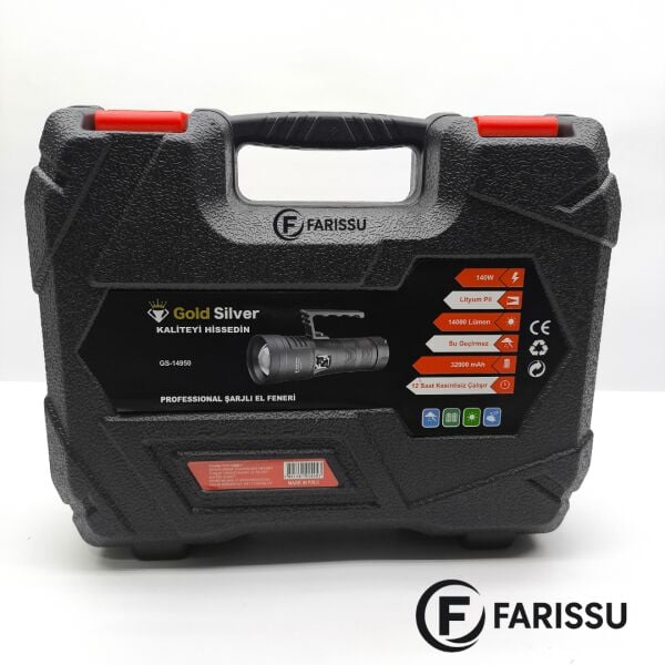 GS-14950 Ateş Yakma Özellikli Profesyonel El Feneri - 14000 Lümen - 32000 mAh