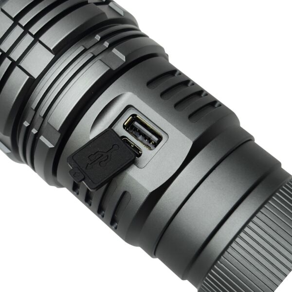 GS-15100  El Feneri - 12.000 Lümen - 32.000 mAh Dev Batarya - 3 KM Menzilli Zoomlu Fener