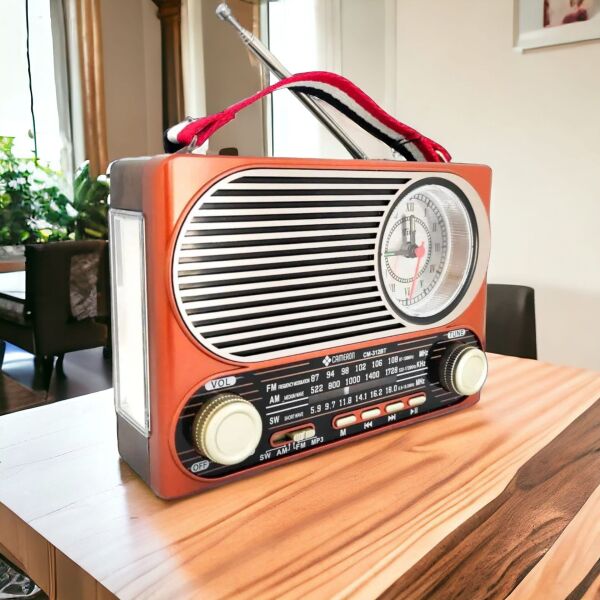 Cameron Radyo Nostalji Şarjlı Bt/usb/sd/fm Fenerli Saatli Cameron CM-312BT