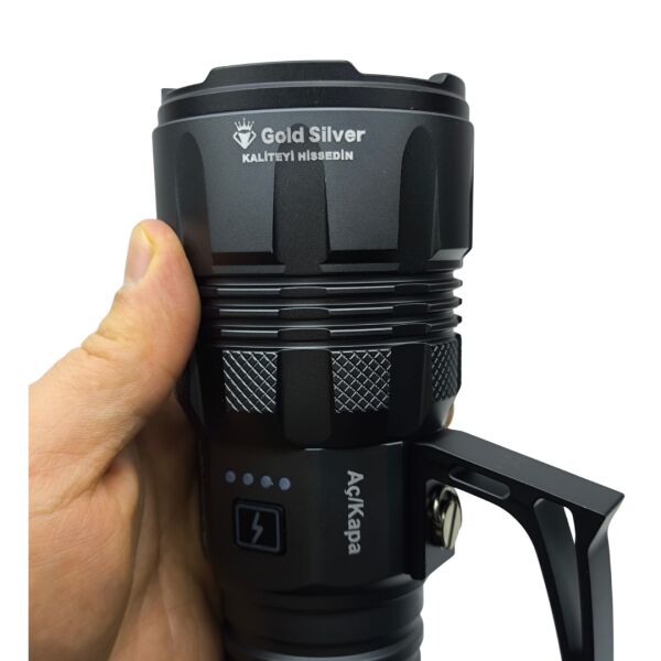 GS-15000 Profesyonel Şarjlı El Feneri - 14000 Lümen Yüksek Performanslı Projektör