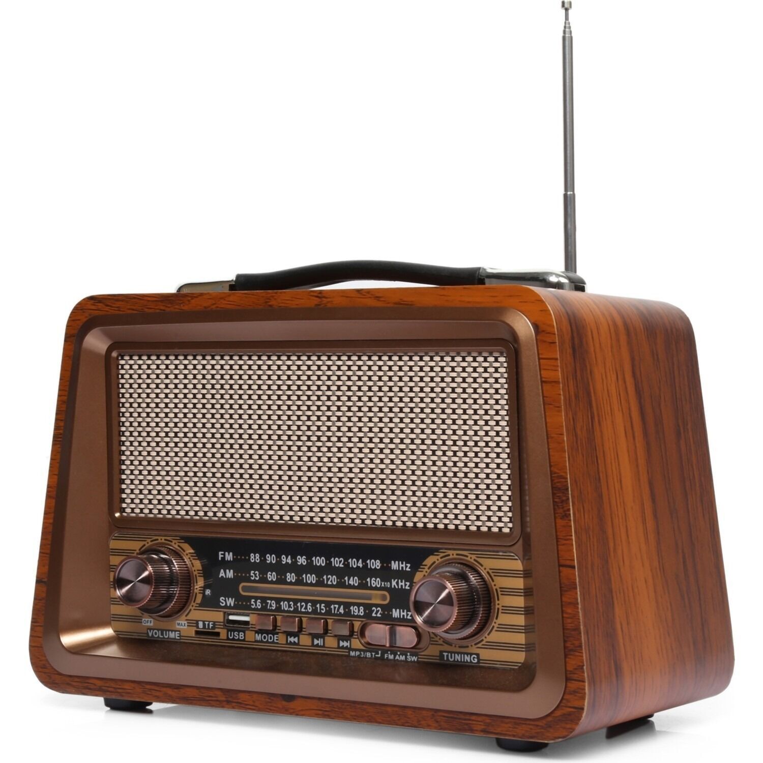 Nostalji Radyo Bluetooth USB Destekli Büyük Boy ve Güçlü Ses