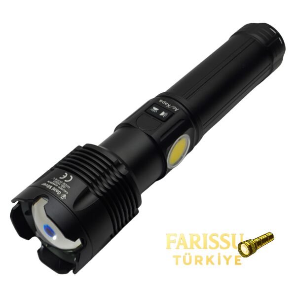Gold Silver GS-15200 | 110W 11.000 Lümen - 3 KM Menzilli Profesyonel Zoomlu El Feneri