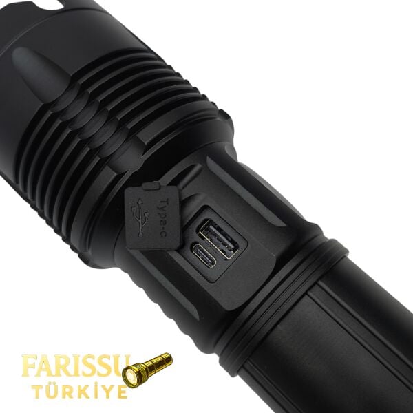 Gold Silver GS-15200 | 110W 11.000 Lümen - 3 KM Menzilli Profesyonel Zoomlu El Feneri