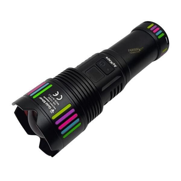 GS-15350 Profesyonel 90W 10000 Lümen Şarjlı El Feneri – 2 KM Menzil & Powerbank Özellikli