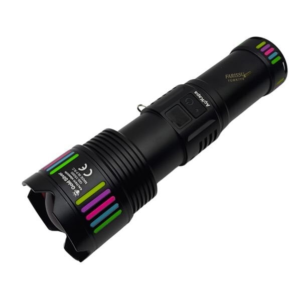 GS-15350 Profesyonel 90W 10000 Lümen Şarjlı El Feneri – 2 KM Menzil & Powerbank Özellikli