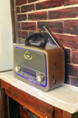 301 Şarjlı Nostaljik Görünümlü Fenerli Radyo Bluetoothlu Mp3 Çalar Radyo Müzik Kutusu